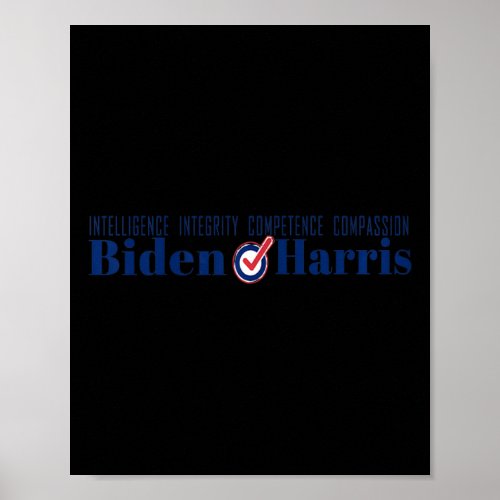 Biden Harris 2020 Election Merchandise Integrity G Poster