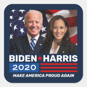 Biden Harris 2020 Election Patriotic Flag Photo Square Sticker