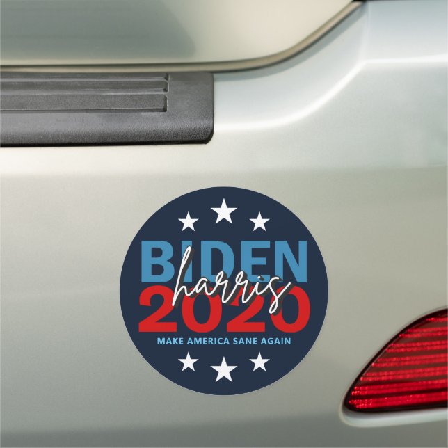 Biden Harris 2020 Election Unique Round Campaign Car Magnet (In Situ)