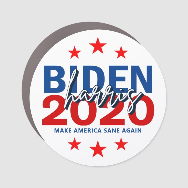 Biden Harris 2020 Election Unique Round Campaign Car Magnet (Front)
