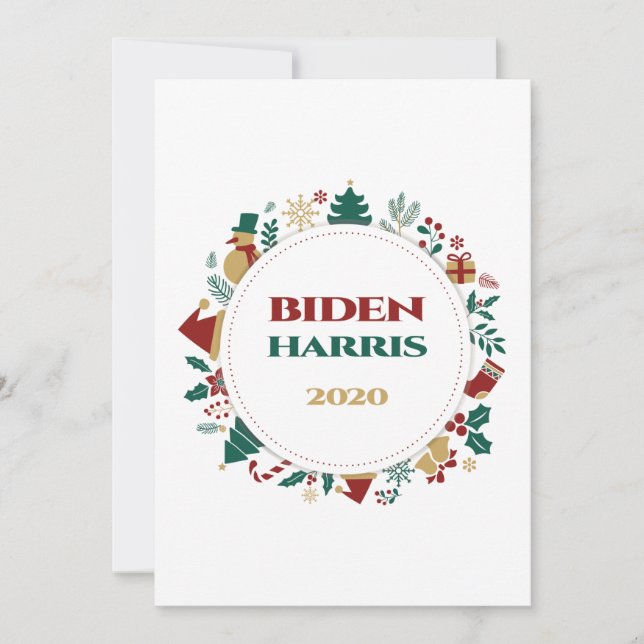 Biden/Harris 2020 Festive Christmas Holiday Card (Front)