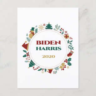 Biden/Harris 2020 Festive Christmas Holiday Postcard
