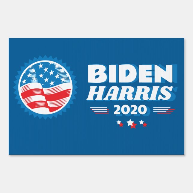 Biden Harris 2020 Flag Seal 2 Blue Sign (Back)