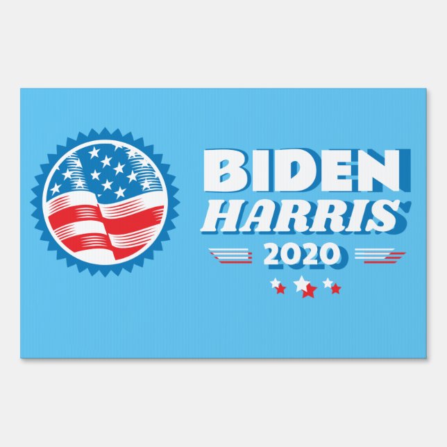Biden Harris 2020 Flag Seal 2 Light Blue Sign (Back)