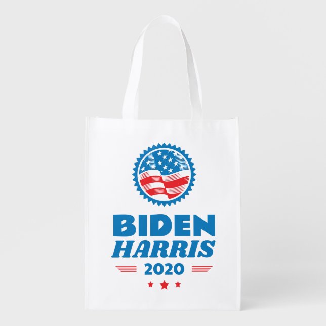 Biden Harris 2020 Flag Seal Grocery Bag (Front)