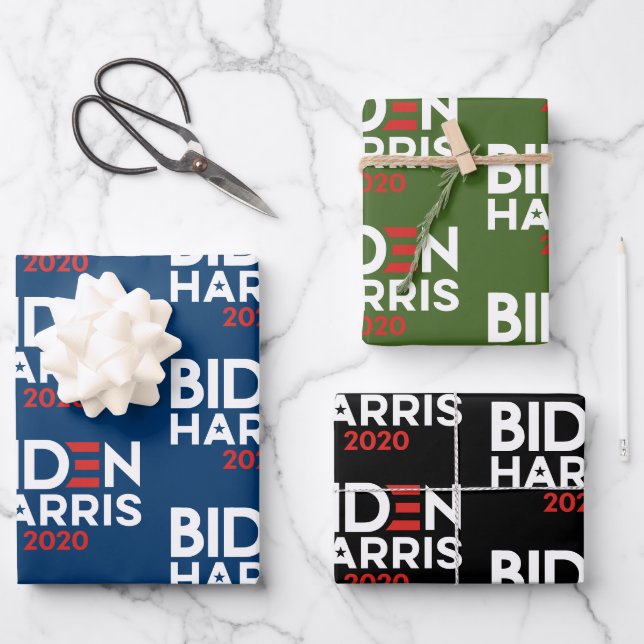 Biden Harris 2020 - Joe and Kamala Bold Wrapping Paper Sheets (Front)