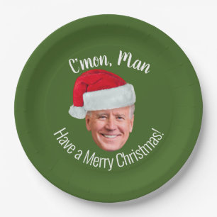 Biden Harris 2020 - Joe Santa Hat - C'mon Man Paper Plates