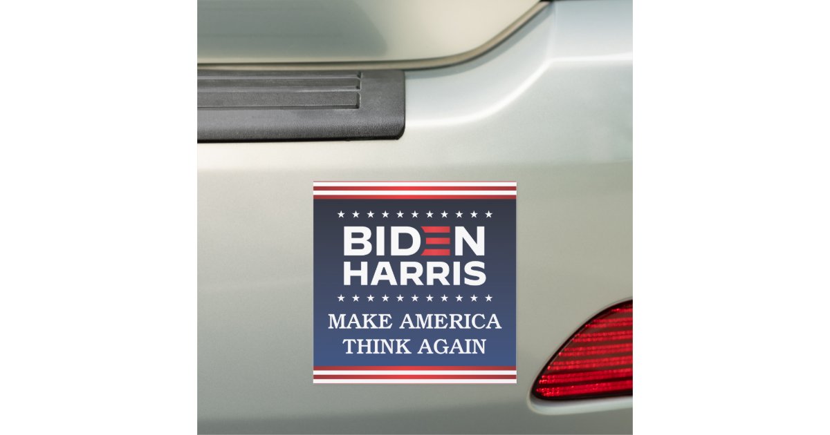 Biden Harris 2020 Make America Think Again Bumper Car Magnet Zazzle Com