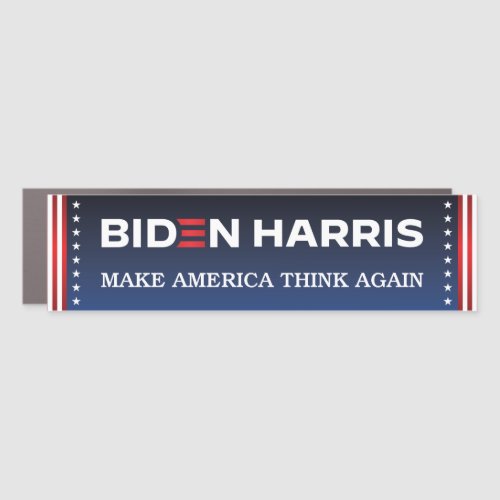 Biden Harris 2020 Make America Think Again Bumper Car Magnet