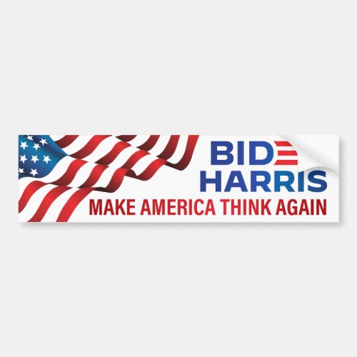 Biden Harris 2020 _ Make America Think Again Bumper Sticker
