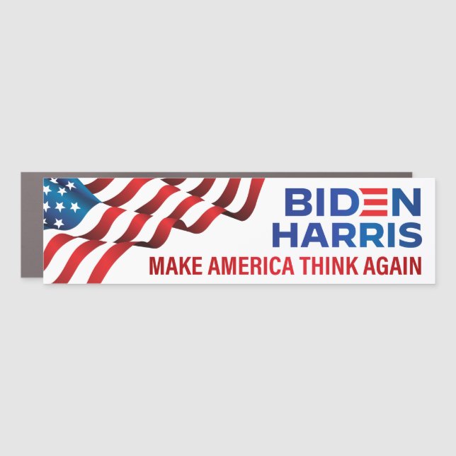 Biden Harris 2020 - Make America Think Again Car Magnet (Front)