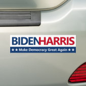 Biden Harris 2020 - Make Democracy Great Again Bumper Sticker (On Car)