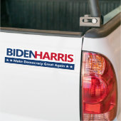 Biden Harris 2020 - Make Democracy Great Again Bumper Sticker (On Truck)