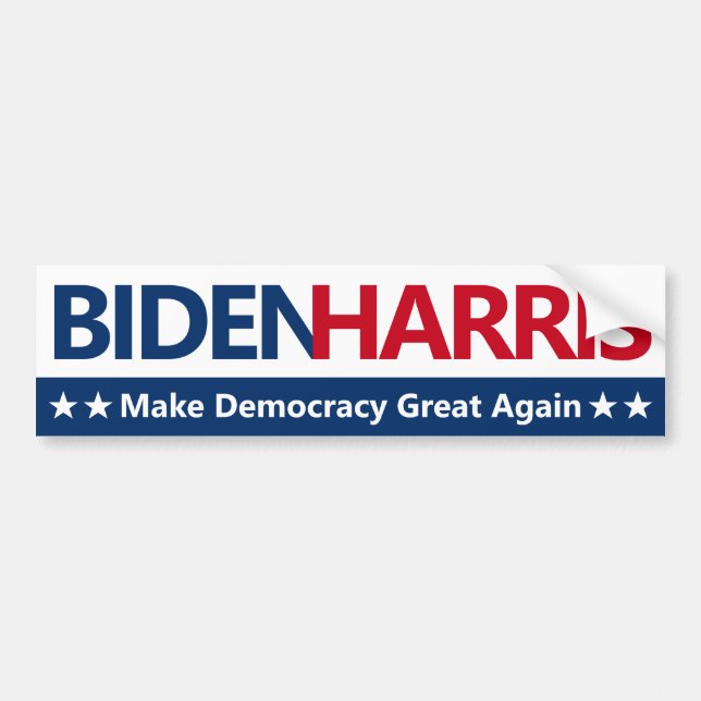 Biden Harris 2020 - Make Democracy Great Again Bumper Sticker (Front)