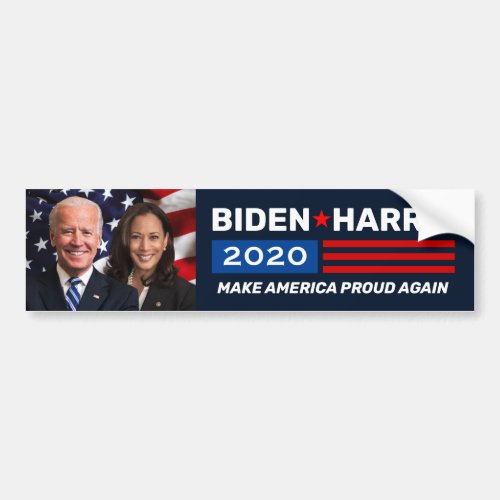Biden Harris 2020 Patriotic Photo Custom Campaign Bumper Sticker