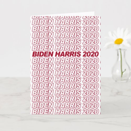 BIDEN HARRIS 2020 Plastic Bag Card