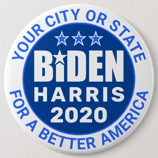 Biden Harris 2020 Presidential Election Political Button (Front)