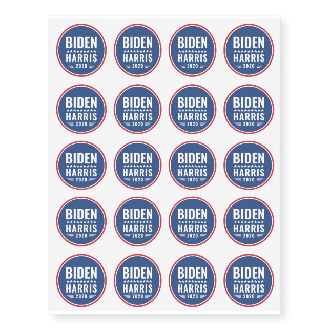 Biden Harris 2020 Presidential Election Temporary Tattoos (Front)