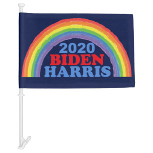 Biden Harris 2020 Rainbow Car Flag