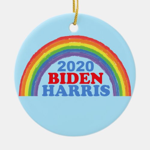 Biden Harris 2020 Rainbow Christmas Ceramic Ornament