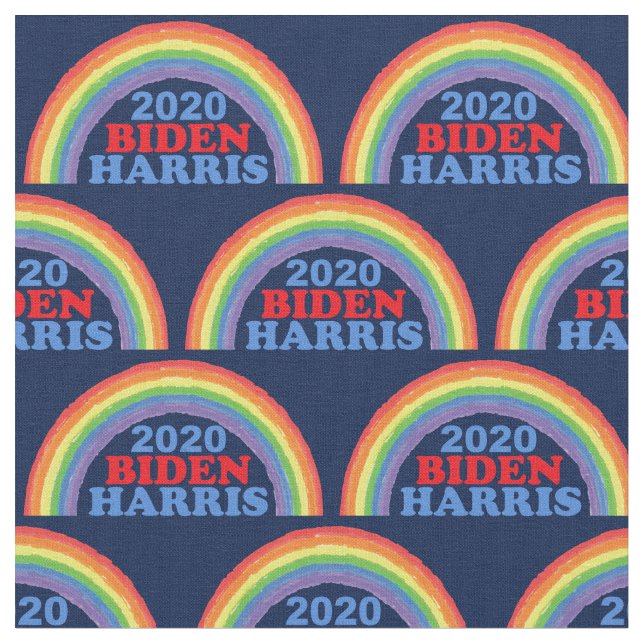 Biden Harris 2020 Rainbow Fabric (Close Up)