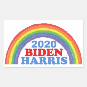 Biden Harris 2020 Rainbow Rectangular Sticker