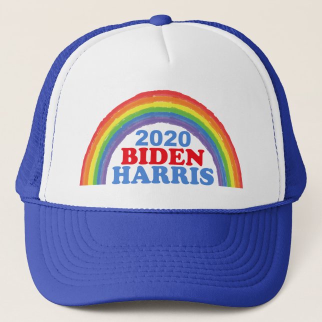 Biden Harris 2020 Rainbow Trucker Hat (Front)