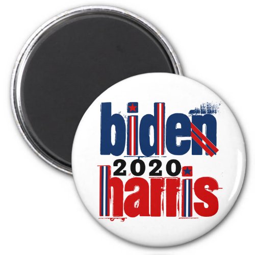 Biden Harris 2020 red blue modern typography Magnet