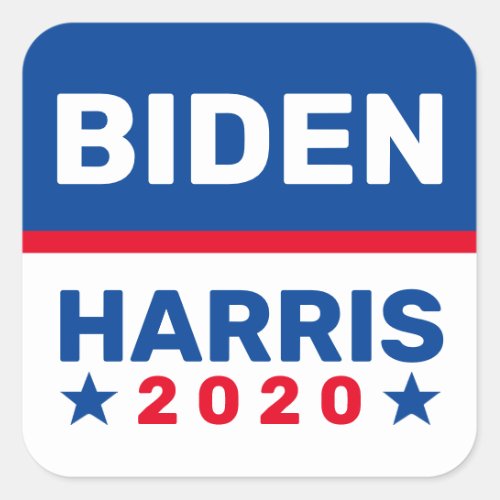 Biden Harris 2020 Red White Blue Election Square Sticker