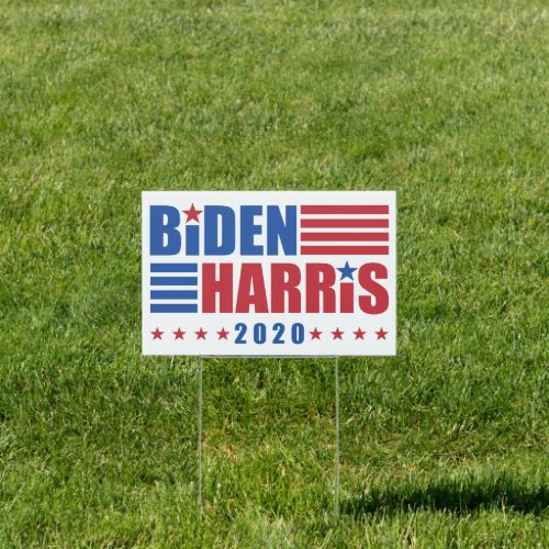 BidenHarris 2020 Red White Blue Stars Stripes Sign