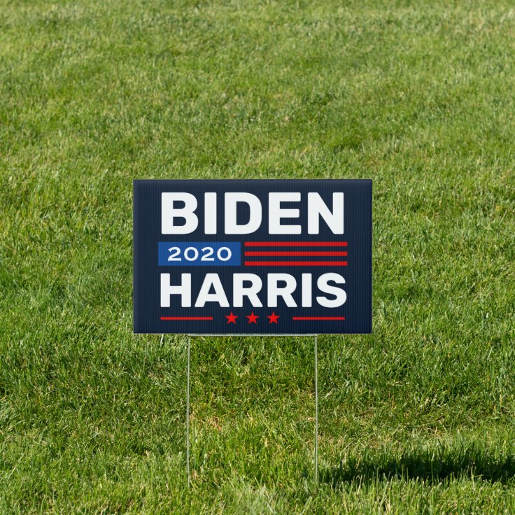 Biden Harris 2020 Red White Blue Yard Sign | Zazzle