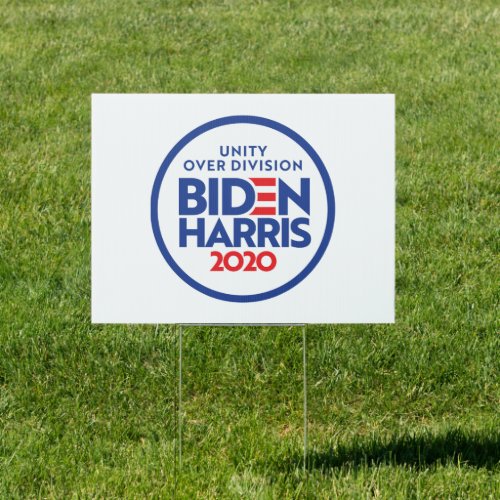 BIDEN HARRIS 2020 Unity Over Division Sign