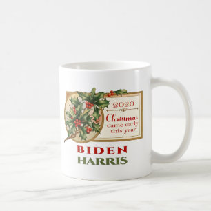 Biden/Harris 2020 Vintage Christmas Floral Coffee Mug