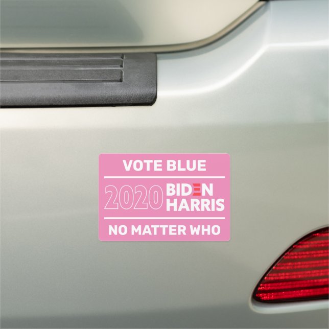 Biden Harris 2020 Vote Blue No Matter Who Pink Car Magnet (In Situ)