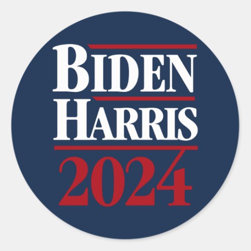 Biden Harris 2024 80s Style Vintage Classic Round Sticker