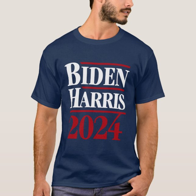 Biden Harris 2024 80's Style Vintage T-Shirt (Front)