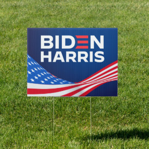 Biden Harris 2024 American flag lawn Sign
