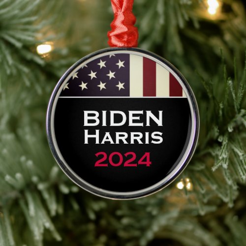 BIDEN HARRIS 2024 Americana USA Metal Ornament