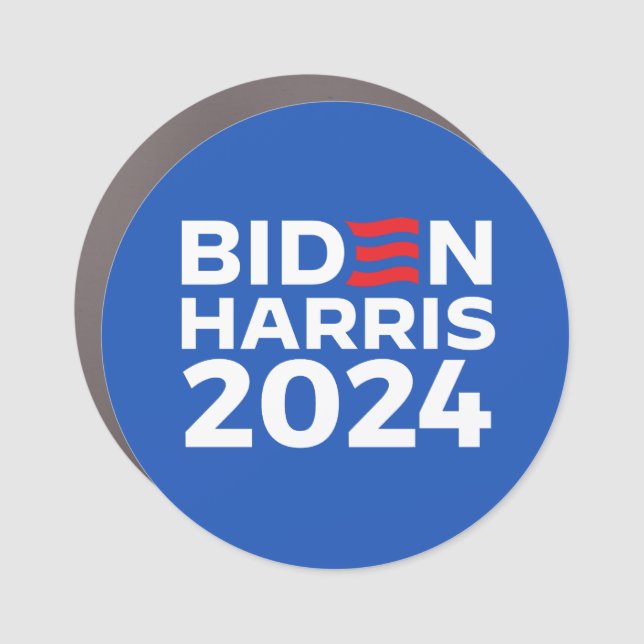 Biden Harris 2024 Blue Car Magnet (Front)