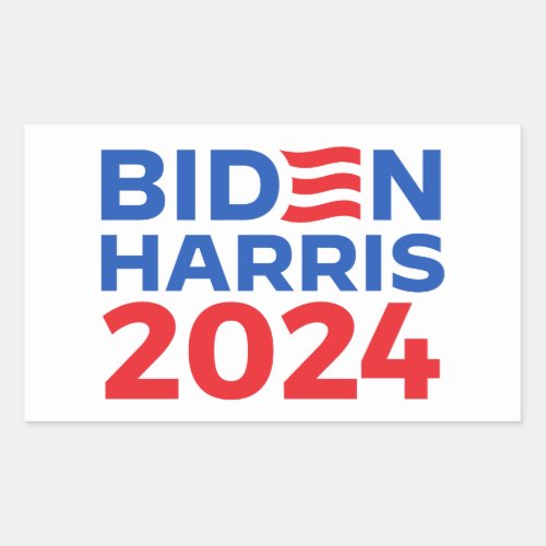 Biden Harris 2024 Blue Rectangular Sticker