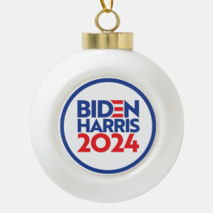 Biden Harris 2024 Ceramic Ball Christmas Ornament