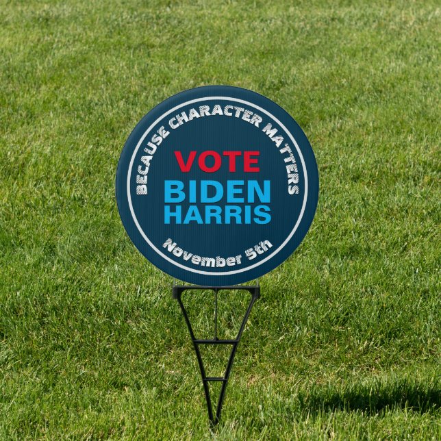BIDEN HARRIS 2024 Character Matters Yard Sign (Insitu)