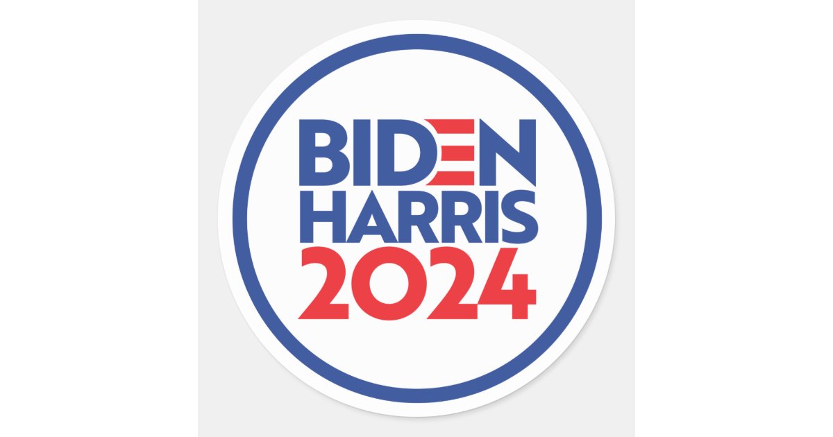 Biden Harris 2024 Classic Round Sticker Zazzle