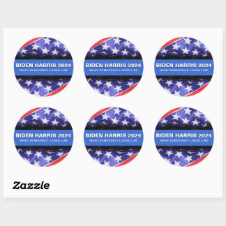 BIDEN HARRIS 2024 Democracy Campaign Classic Round Sticker
