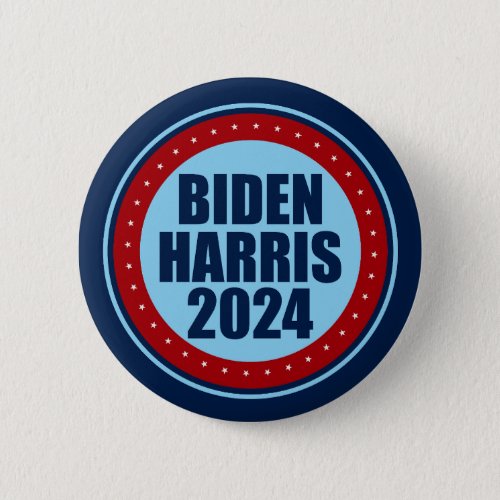 Biden Harris 2024 Election Blue Red Political Button