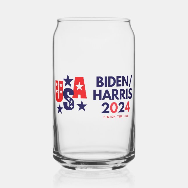 Biden Harris 2024 Election   Can Glass (Front)