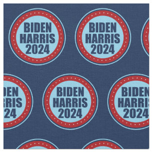 Biden Harris 2024 Election Democrat Pattern Blue Fabric