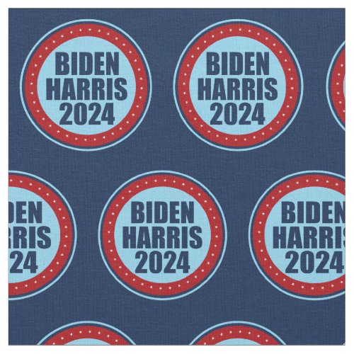 Biden Harris 2024 Election Democrat Pattern Blue Fabric