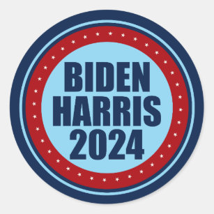 Biden Harris 2024 Election Democrat Political Blue Classic Round Sticker