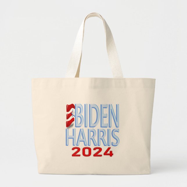 Biden Harris 2024 Election Jumbo Large Tote Bag (Front)